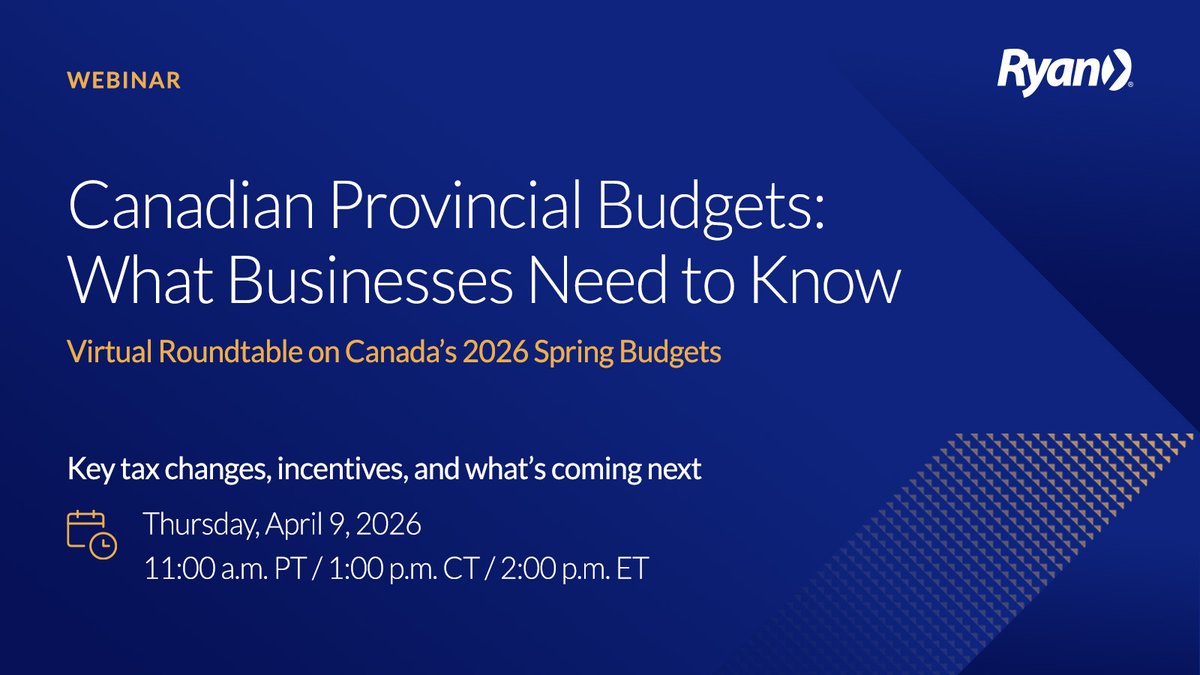 RyanTax's tweet photo. Canada’s provincial budgets are rolling out.  
Get the key tax and funding updates in our upcoming virtual roundtable.  

📅 April 9 | 2–3 p.m. ET 

Register ️➡️ https://t.co/OlUh928rdc https://t.co/6qIohYcClE