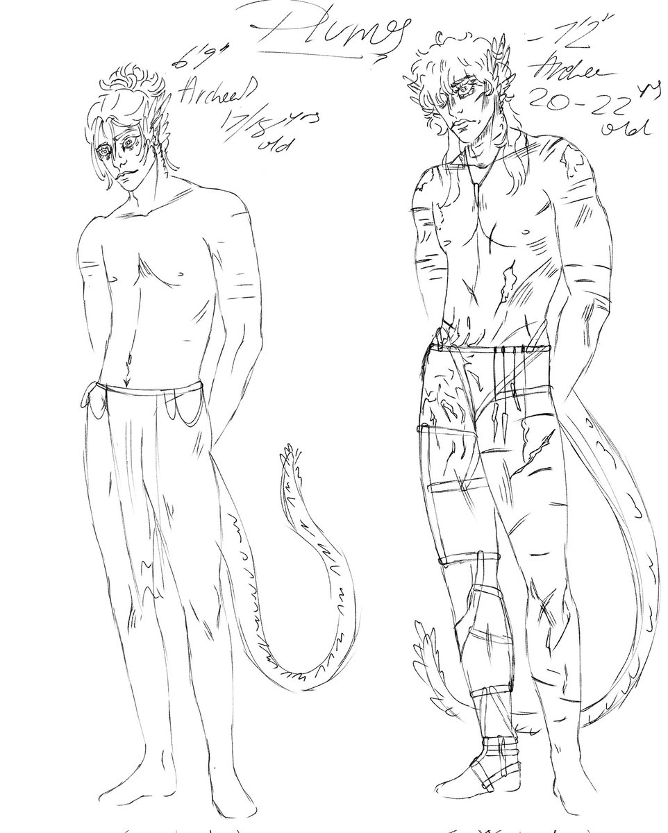 TeejaeCantSee's tweet photo. I decided to in writing design my own species if nordic horror bird people along with a deer cousin species.
I am not at my actual designing and... severally lost. Too human, not enough bird, or vice versa. Oh well.
#oc #ocspecies #plumes https://t.co/KNiDl1CBoc