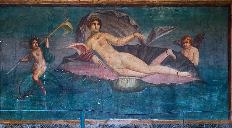 Passionissime's tweet image. Fresque de la maison de #Vénus à la coquille, #Pompeii  Ier siècle ap. J.-C. #archeologie