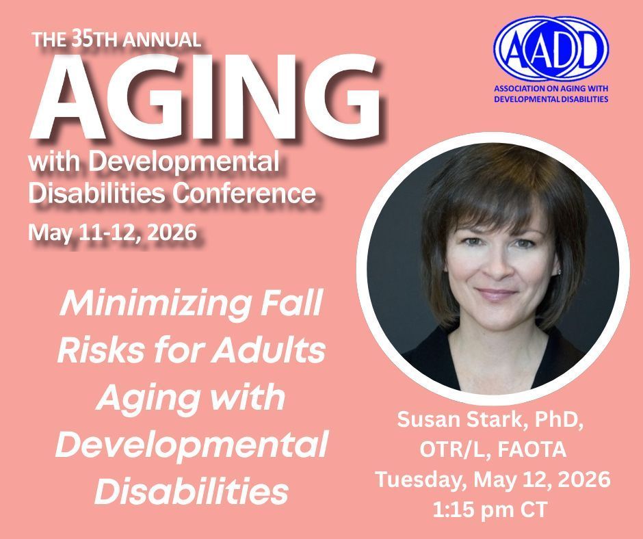 PEPLaboratory's tweet photo. Are you attending the Aging with Developmental Disabilities (AADD) Conference in May? Come to Susy’s session, “Minimizing Fall Risks for Adults Aging with Developmental Disabilities,” on May 12 at 1:15 p.m.!

More info: https://t.co/M2zKFTk3yO

 #aaddconference #agingwithdd https://t.co/plDFOdARHs