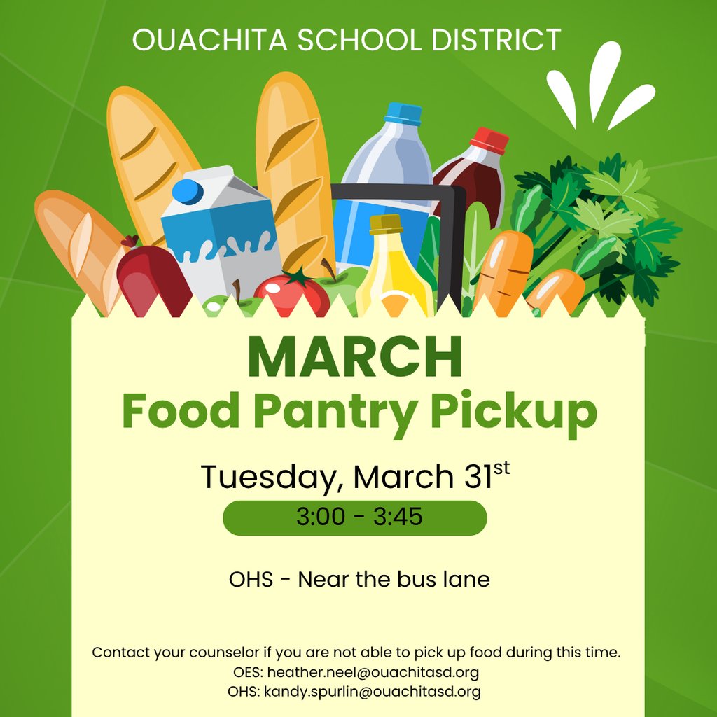 Reminder: Food Pantry Pickup Today!