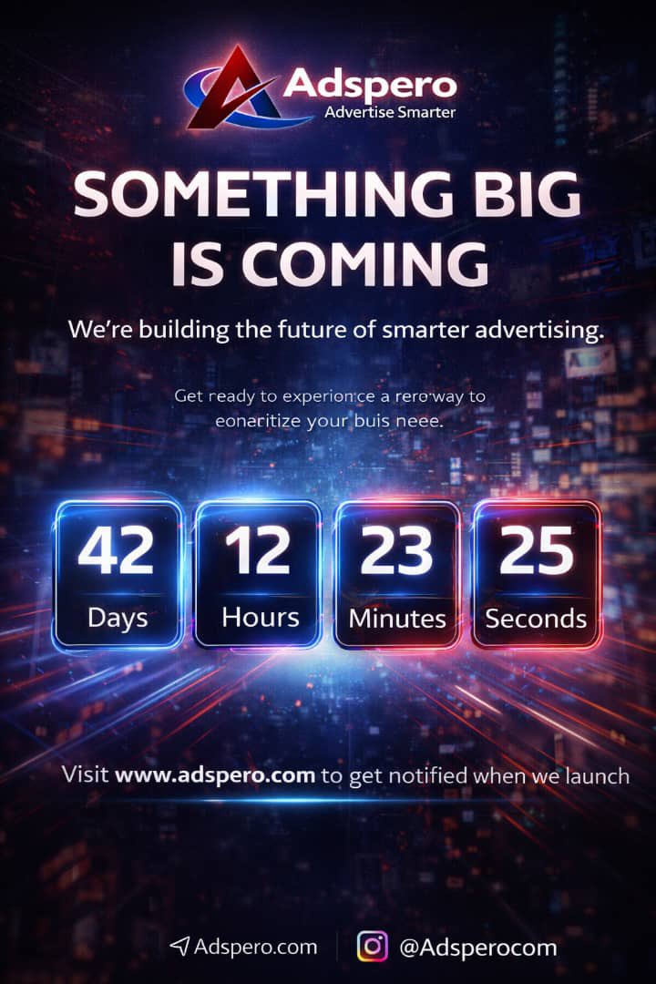 Adsperocom's tweet image. This is not just another ad platform…

This is a game changer for businesses.
🚀 Adspero is coming

👉 Adspero.com
#StartupNigeria #Adspero #TechStartup #BusinessGrowth