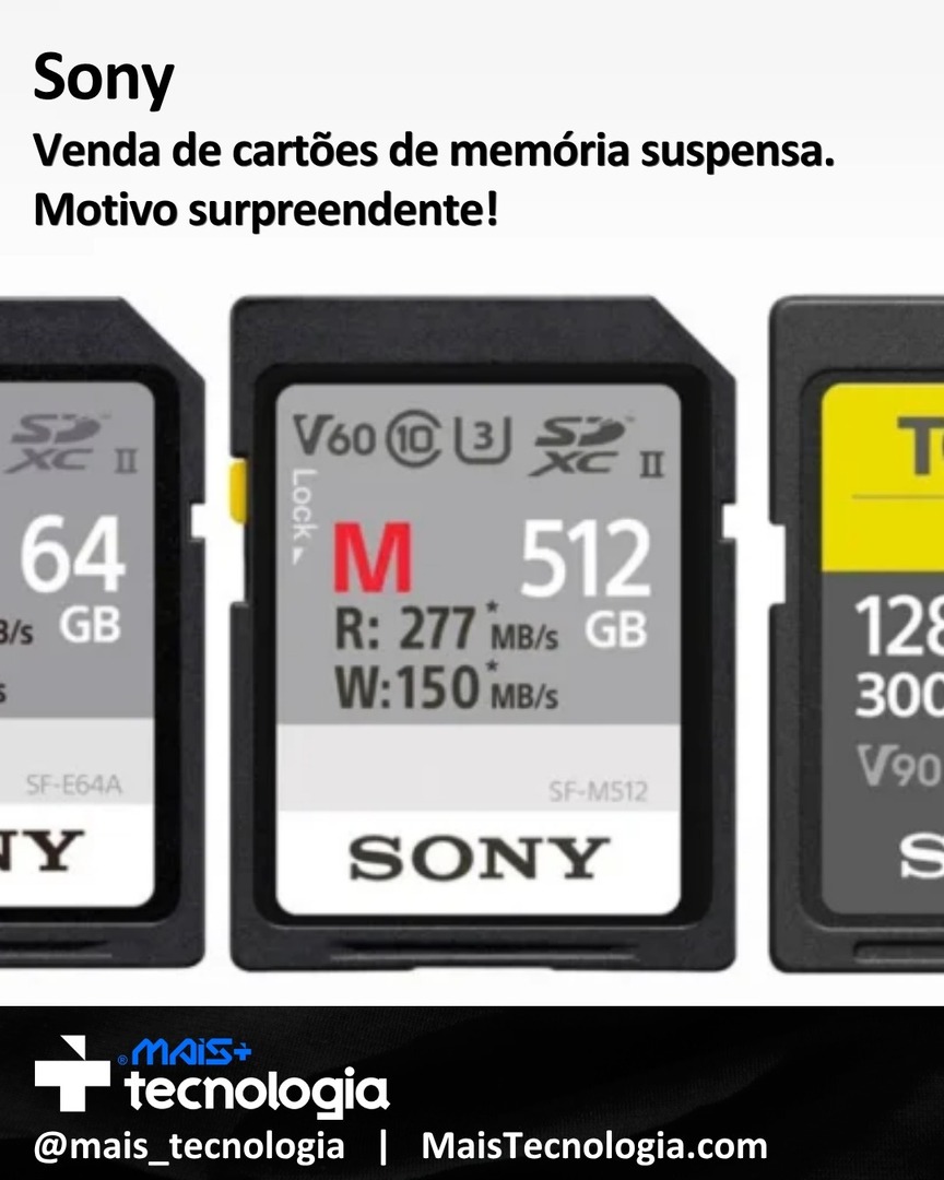 tecnologiacompt's tweet image. A Sony acaba de anunciar a suspensão de vendas de cartões de memória. O motivo é, no mínimo, surpreendente.

Saiba qual é em maistecnologia.com

@sony @mais_tecnologia #sony #sdcard