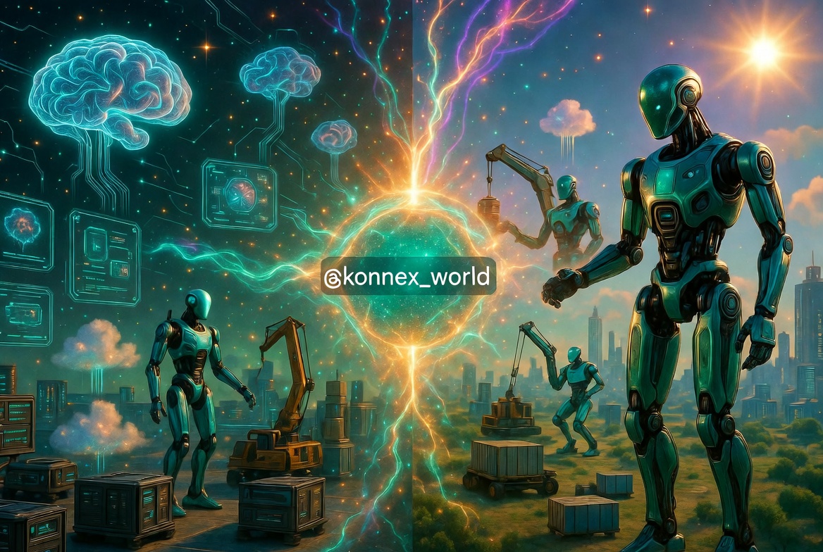 When people say "AI economy" they usually mean software. But <a href="/konnex_world/">Konnex</a> is thinking about the physical side of that economy.
Machines doing actual work in the real world.