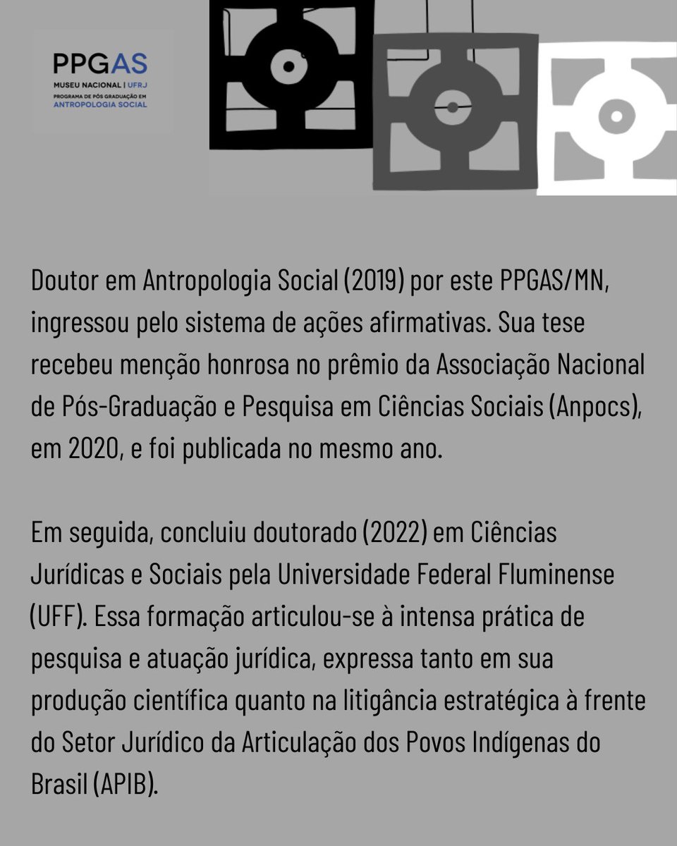 PpgasM's tweet photo. O Programa de Pós-Graduação em Antropologia Social do Museu Nacional da Universidade Federal do Rio de Janeiro (PPGAS/MN/UFRJ) saúda a posse do Dr. Eloy Terena como Ministro dos Povos Indígenas. https://t.co/EClU12KFX6