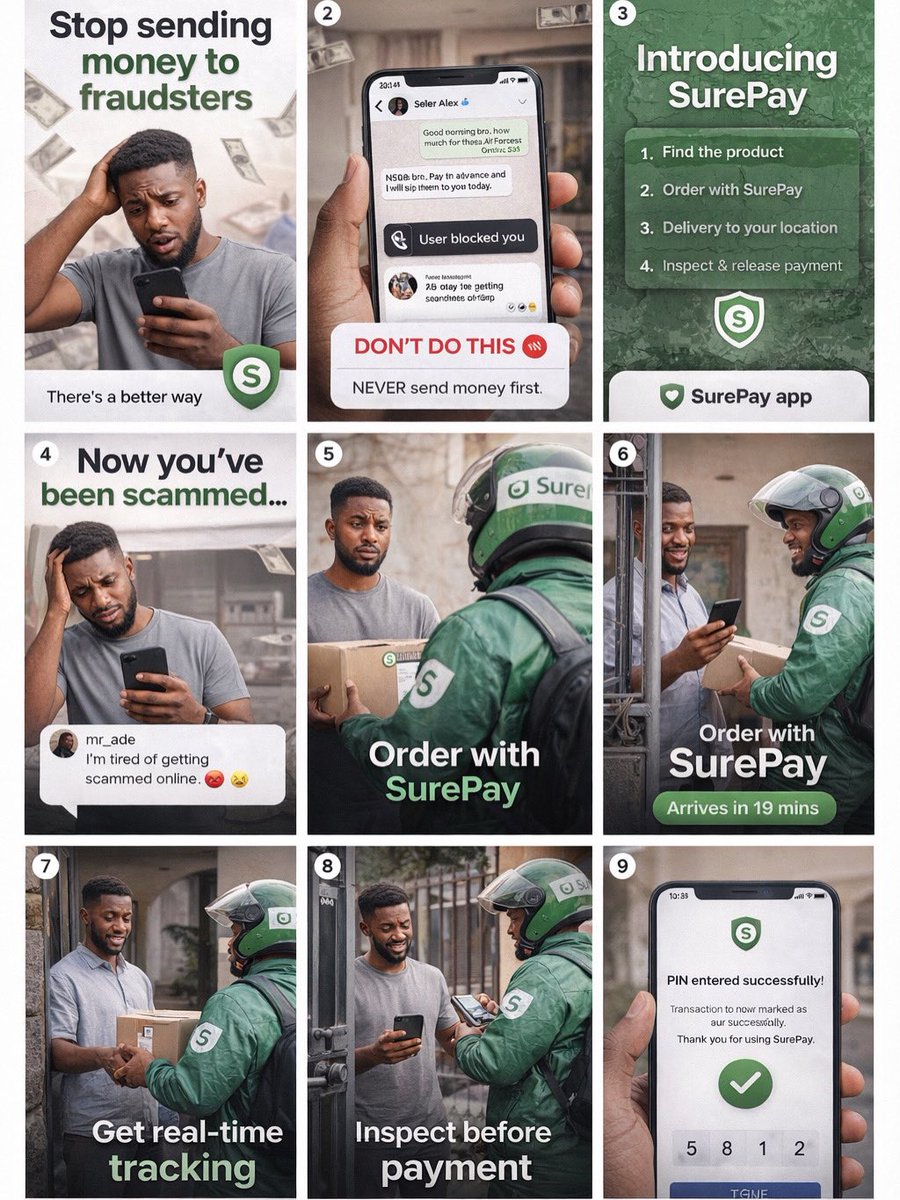 Surepayng's tweet photo. Stop sending money first.
#SurePay #Nigeria #OnlineShopping https://t.co/nKgy6SHEFt
