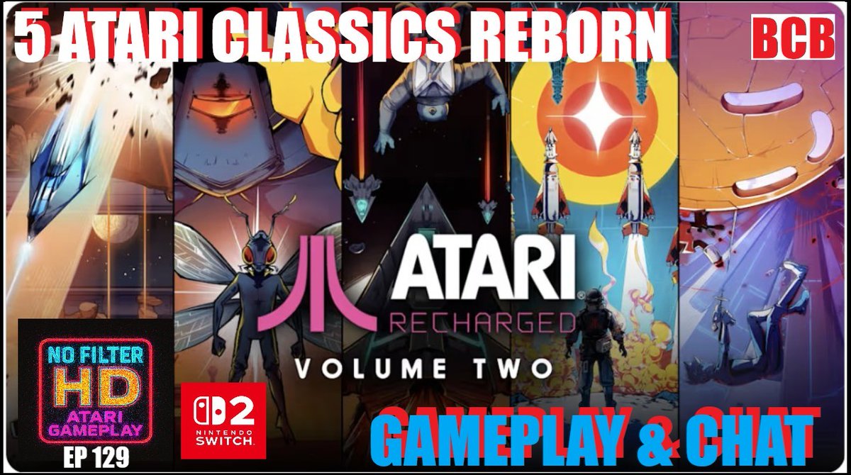 ballistikcoffee's tweet photo. WED 4/1 on #BCB! #NoFilterHD is back w/ more #Atari #gameplay! This time, I play #AtariRecharged V2 on the #Nintendo #Switch2! This was on sale for $14 &amp; incl. 5 #recharged #games! #MissileCommand, #Berzerk, #Yars, #Gravitar &amp; #CavernsofMars! 7p MT! Link: https://t.co/yOr7us0msW https://t.co/Qsk51rcj0Q