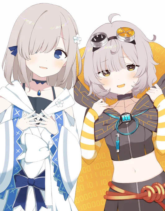 銀髪目隠れ系魔法少女の2人