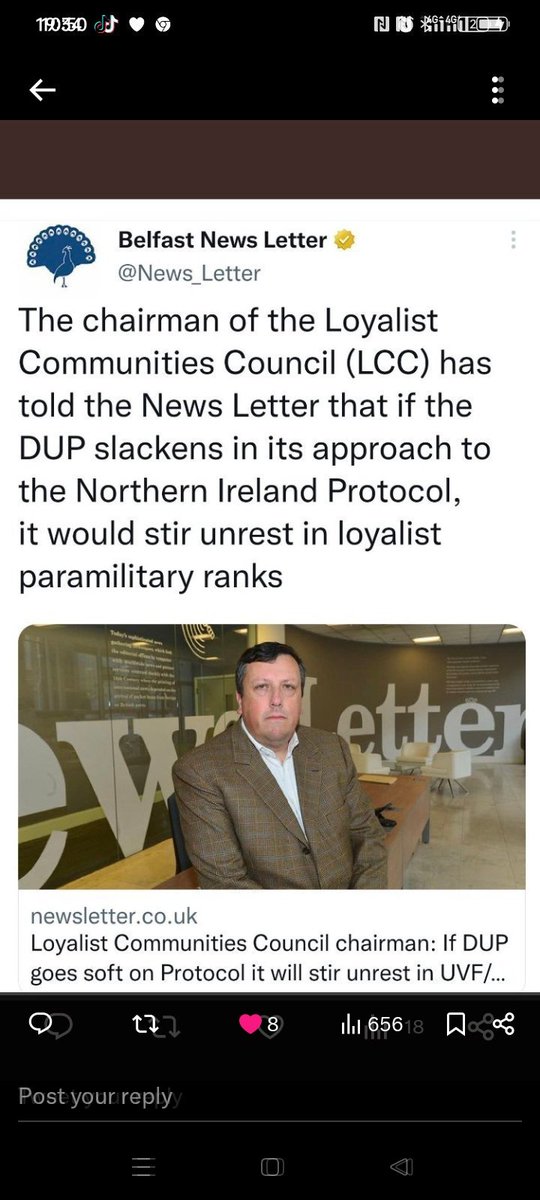 Budgie12438982's tweet image. That's not Irish republicans that's fools trying to take the bad look of NI unionists and their LCC UVF. The LCC Jamie Bryson UVF threaten violence every time political Unionism doesn't get their own way.

Like with the Brit Brexit when they threatened to wreck the place.