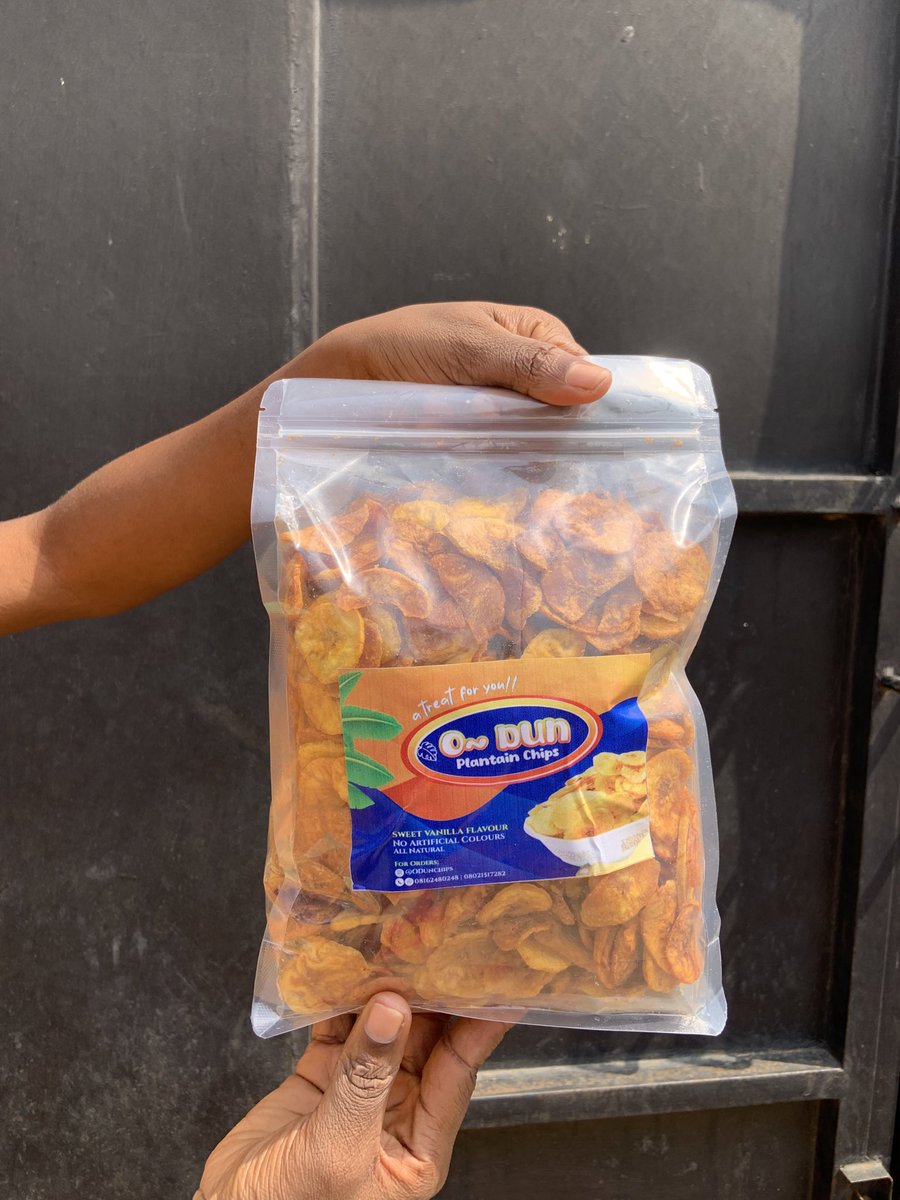 Odunchips's tweet photo. Back like we never left!!! 
Pantain chips is back in stock 
Crunchy Ripe✅
8000 Naira https://t.co/DZ69k22DGU