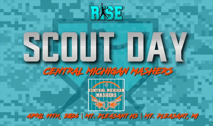 rsmidwest's tweet image. Central Michigan Mashers have punched their ticket April 19th for our “Scout Day”. 
•
Book your Travel Organization today 👊#getnoticed
•
Scout Day Info➡️ risesoftball.com/rise-scout-day…