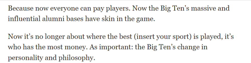 Big Ten information and news tweet media