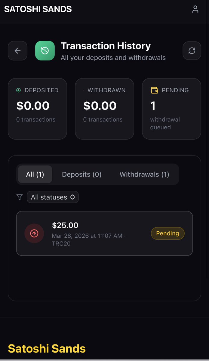 0xhuak's tweet photo. @Satoshi_Sands @Satoshi_Sands my withdrawal has been pending for 3 days+ now,could you possibly check it out https://t.co/Lp6wu86wz9