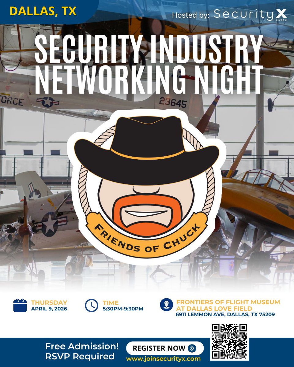 JoinSecurityX's tweet photo. Sponsor Spotlight: Friends of Chuck (FOC)

80,000+ security pros. One connection: you know Chuck &amp; Chuck knows you.

Networking, jobs, tech &amp; opportunities—all in one powerful community.

📍 Dallas
🔗 https://t.co/3OqUDJ1g9P

#FriendsofChuck https://t.co/Rv8xt4TdZi