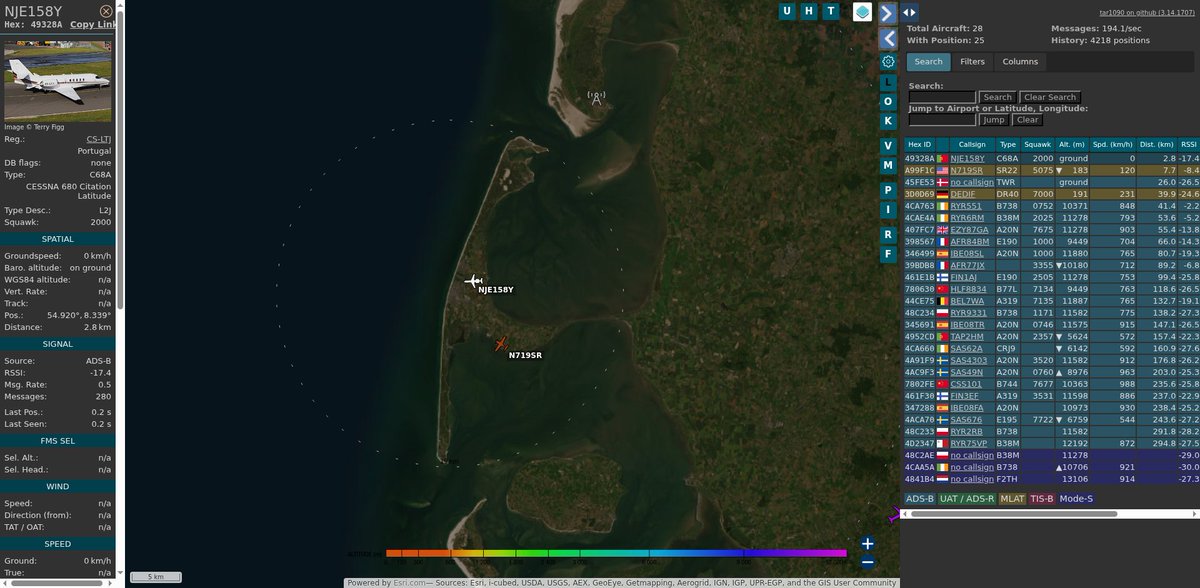 AboveEDXW's tweet image. #NJE158Y: NetJets Europe (#Textron Aviation Citation Latitude • CS-LTJ) 
2.4 km out at 0 ft - heading W with 0.0 km/h. 
jetphotos.com/photo/keyword/…
2000 • 16:28:17
#GWT #EDXW #adsb