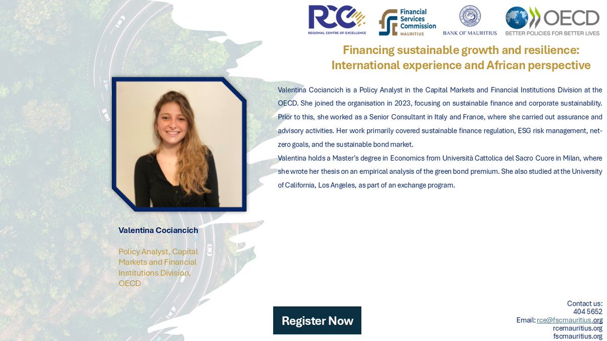 Financing sustainable growth and resilience: International experience and African perspective  

Session 2: Analysis of investment pathways for renewable energy infrastructure in Africa

Introducing speakers 

REGISTER NOW: lnkd.in/dEkTcBR4