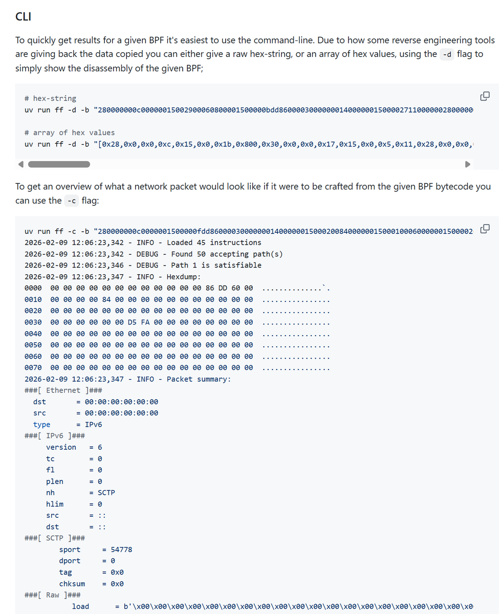 blackorbird's tweet photo. Python toolkit for reverse-engineering Berkeley Packet Filter (BPF) bytecode.
https://t.co/hJf9lQyKvN https://t.co/PKbcIIQ48G