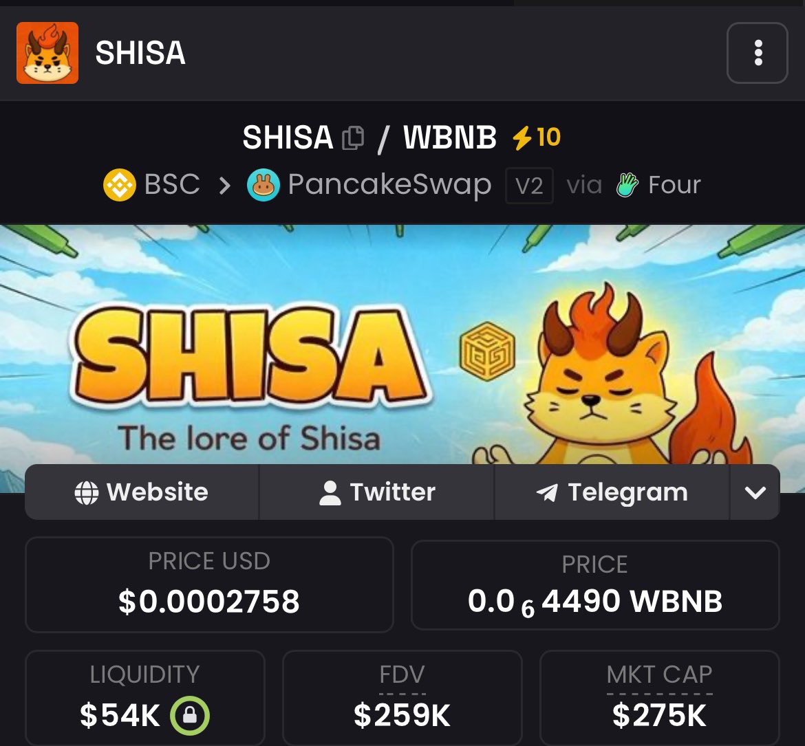 $SHISA ⛩️ Boosted 10x DEXScreener! <a href="/dexscreener/">DEX Screener</a> ⚡

dexscreener.com/bsc/0x80d41509…

$BNB #BNB  #BNBCHAIN