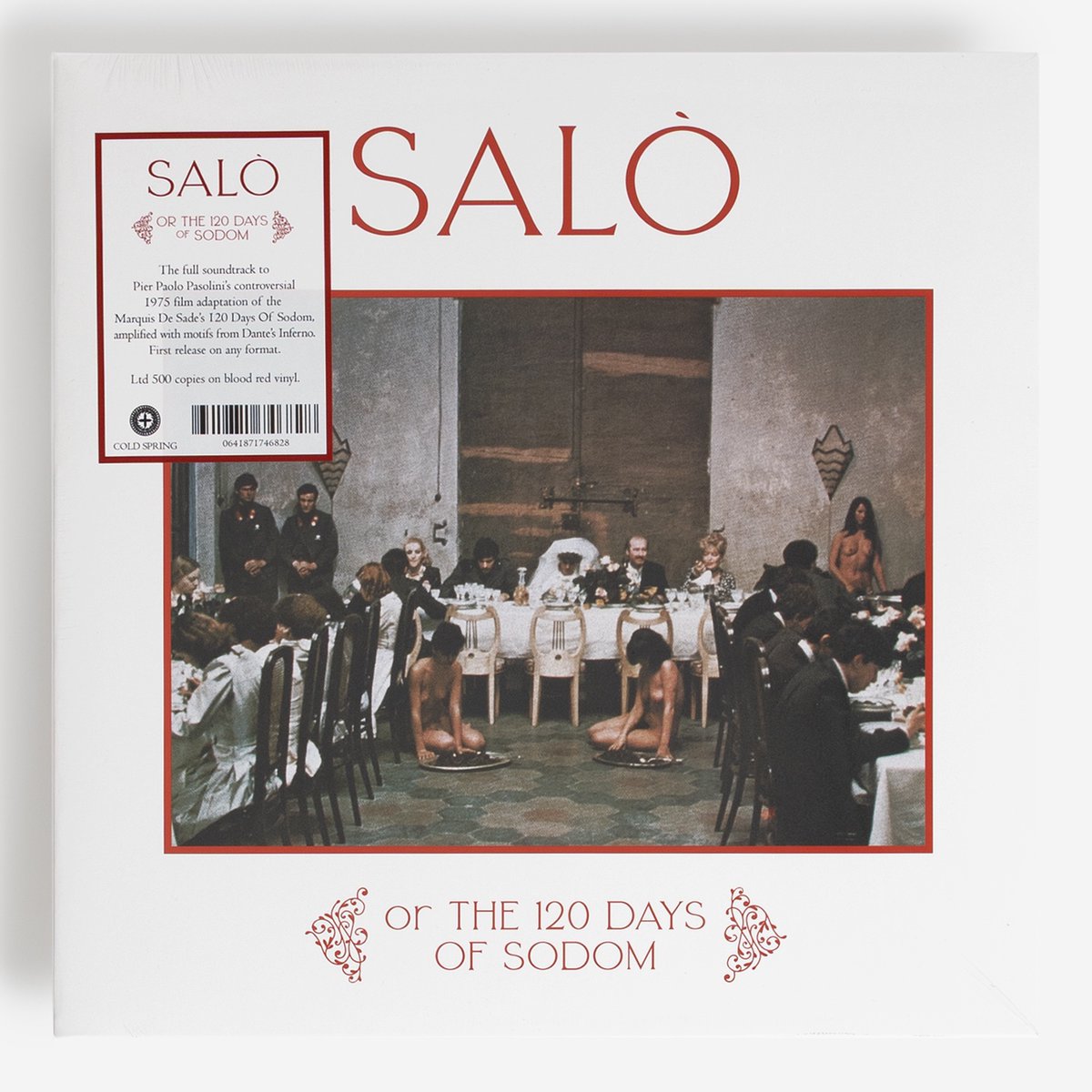 Ennio Morricone and co’s creepy OST for Pier Paolo Pasolini’s scandalous 1975 film rendition of the notorious novel ‘120 Days of Sodom’, by Marquis De Sade, lands on arch industrialist label, Cold Spring. 

Mangia!

boomkat.com/products/salo-…