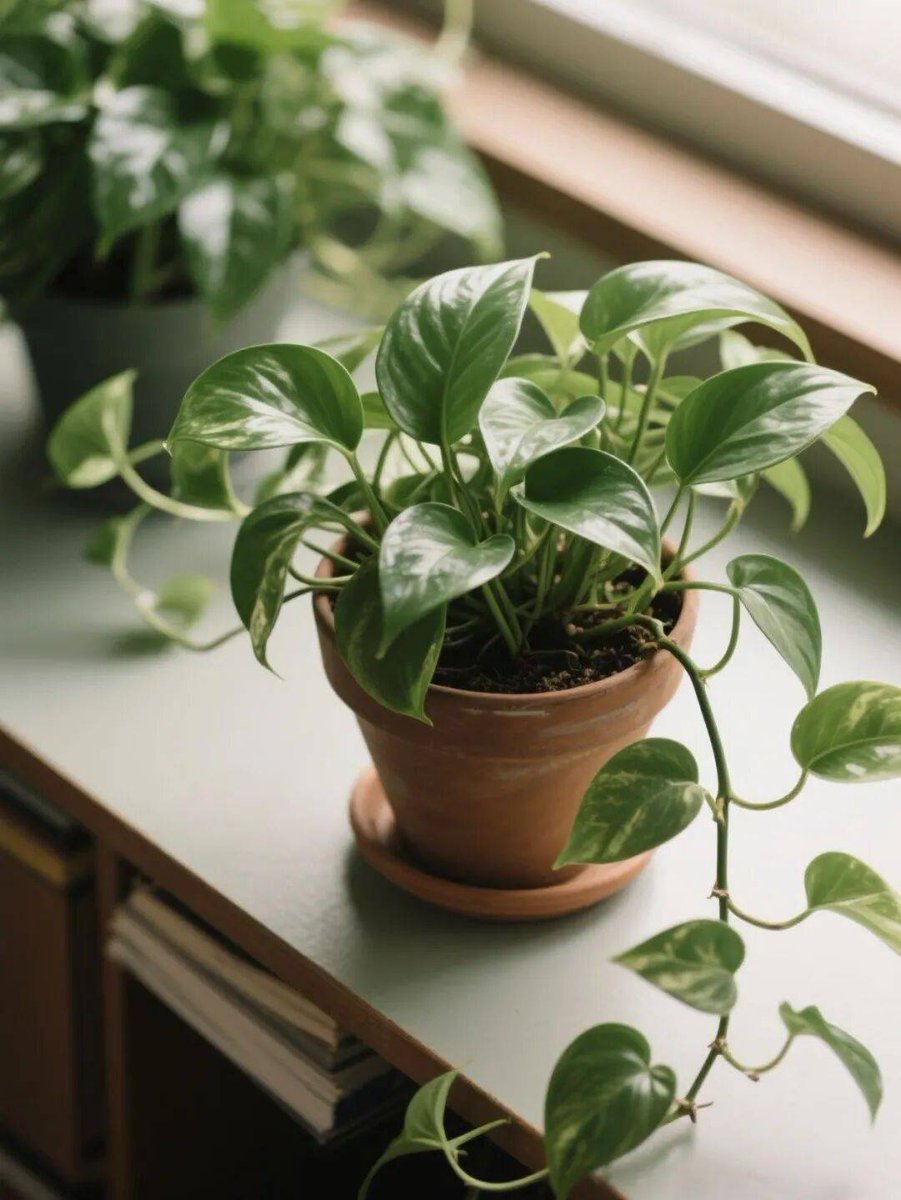 kechuito's tweet photo. 5 Sec Green Tip: Let your pothos vine trail! Bright indirect light + water when soil dries = happy, cascading leaves. Perfect for shelves/desks.  #PlantParentHacks #IndoorPlants https://t.co/DcFOoiauTm