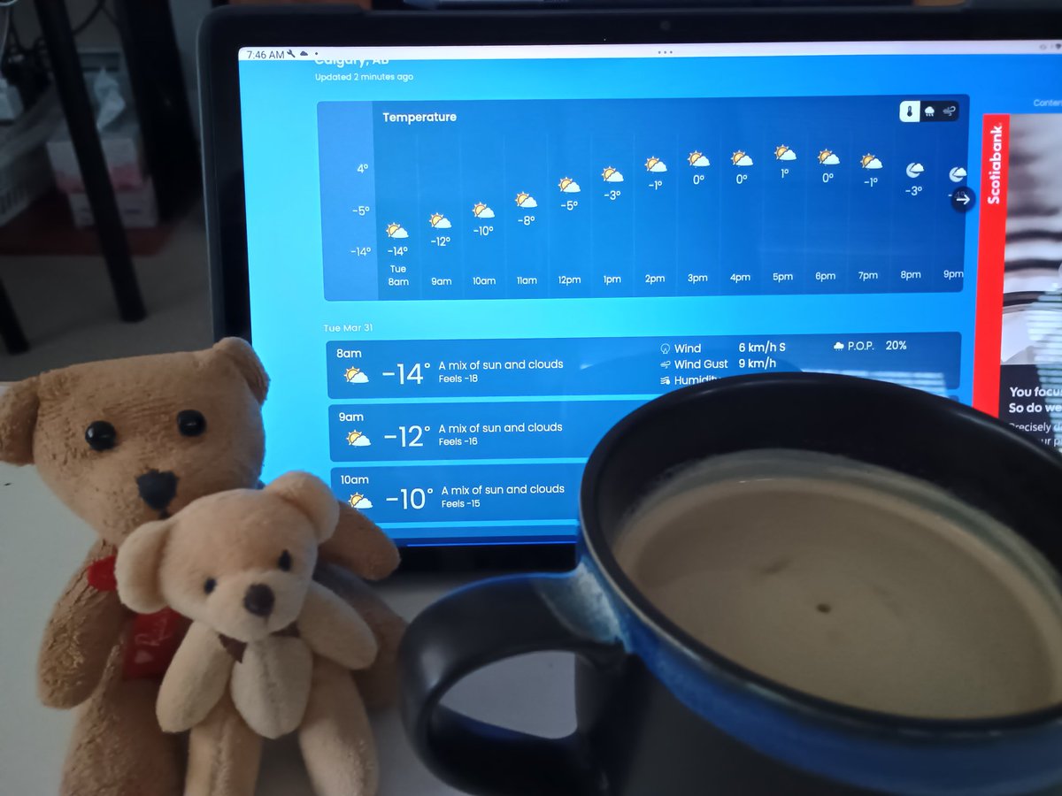 VerywellSeido's tweet image. Good morning 🐻🧸

A brutally cold -14℃ morning ❄️

Tasty latte with sugar ☕🇨🇦 

Hope it's getting warm soon 🌡️

Take care and have a nice day my friend 🥱😊😉😁🤭👍

#Latte