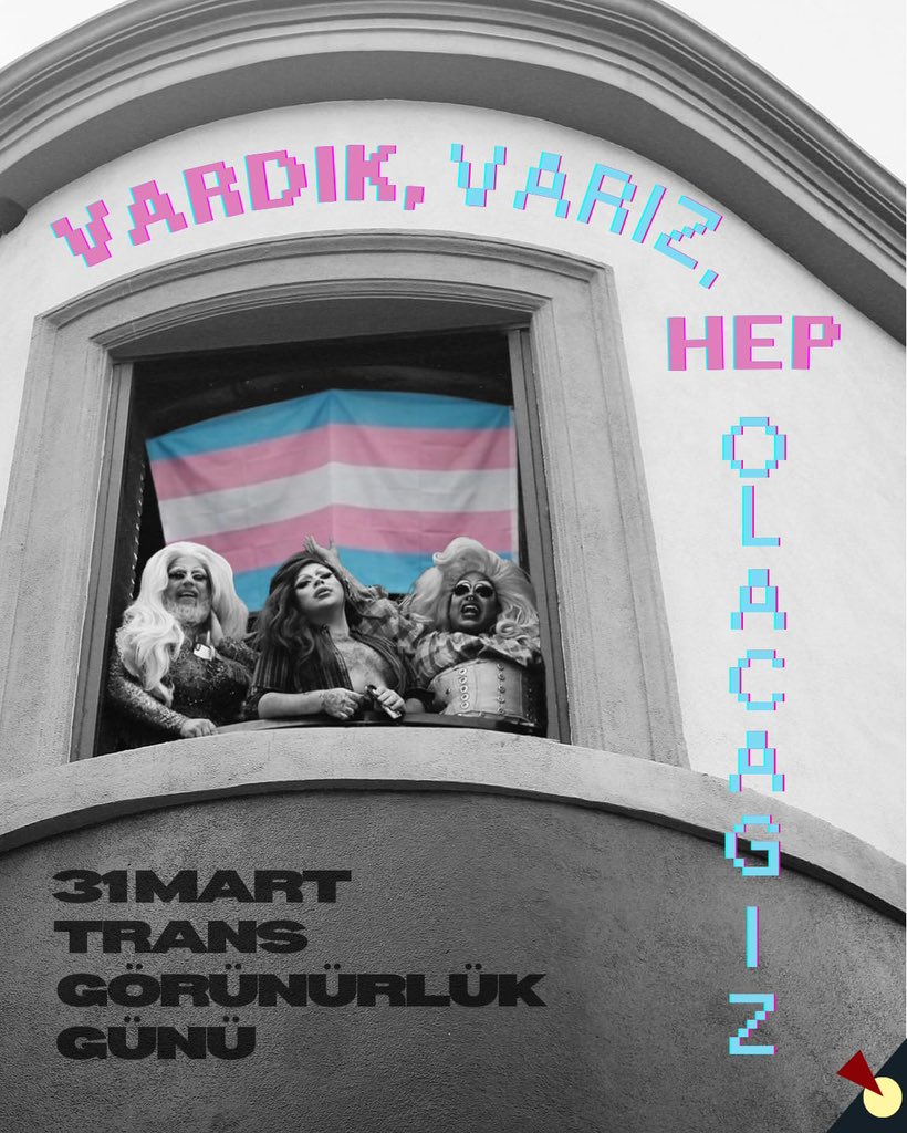Bugün 31 Mart Trans Görünürlük Günü! 🏳️‍⚧️

Yasalarla, yasaklarla bizlerin varlığını silmeye ve yok etmeye çalışan Saray Rejimi'ne karşı mücadelemizi büyüteceğiz.

Çünkü biz ne yasalarla biteriz ne de yasaklarla siliniriz.

Vardık, varız ve hep olacağız!