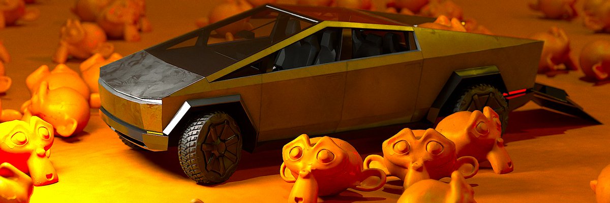 ymt3d's tweet image. 日本の3DCG界で一番サイバートラックネタを擦り続けてきた自負があります。でも日本で走る見込みがないので、実は先日別の車を買いました。

日本でもこの車が走るところを見てみたい。
イーロンが多くの日本人にリプしていると聞きました。
この想いが届くといいなぁ
@elonmusk #Cybertruck