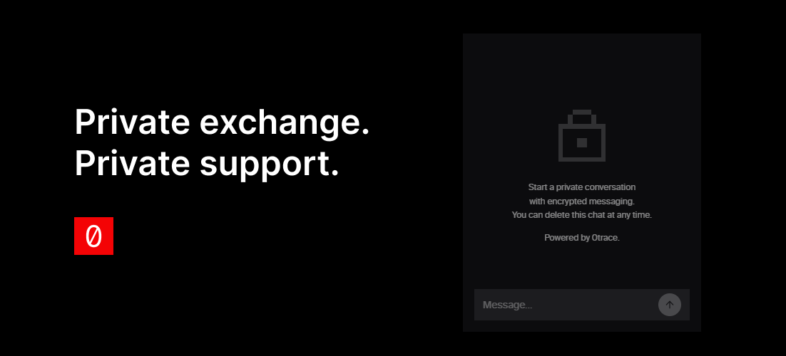 0trace_io's tweet photo. Encrypted support chat is live on 0trace. Talk privately. Delete anytime.

#0trace #privacy #exchange #swap #crypto https://t.co/1qBaTqvtxg