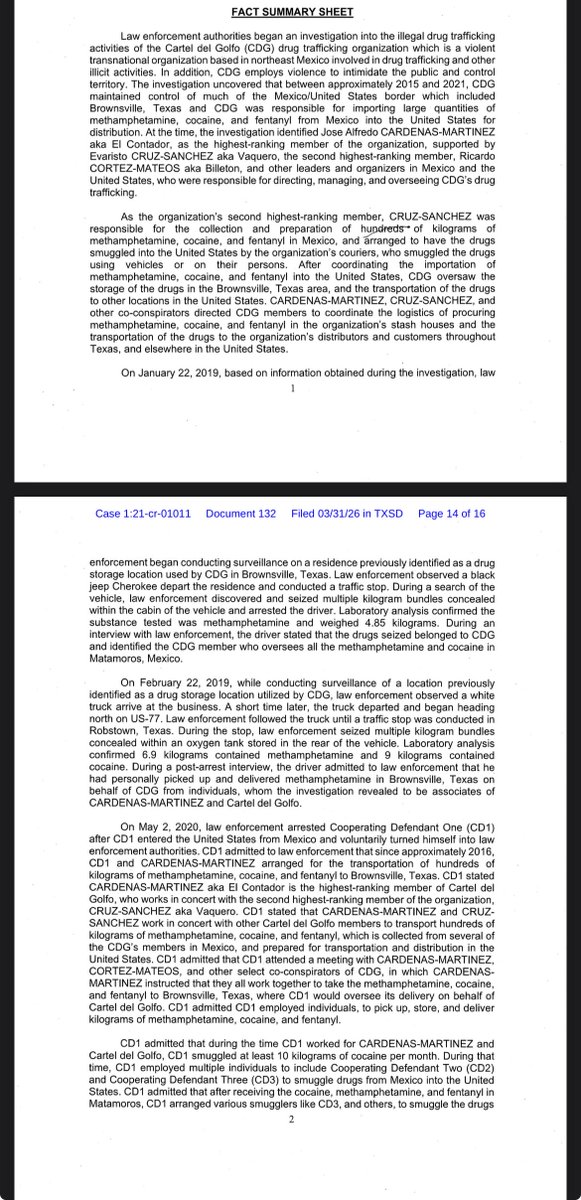 dmhj's tweet image. Gulf Cartel boss Evaristo "Vaquero" Cruz Sanchez pleaded guilty to a federal drug trafficking charge today during a hearing in Brownsville #rgv