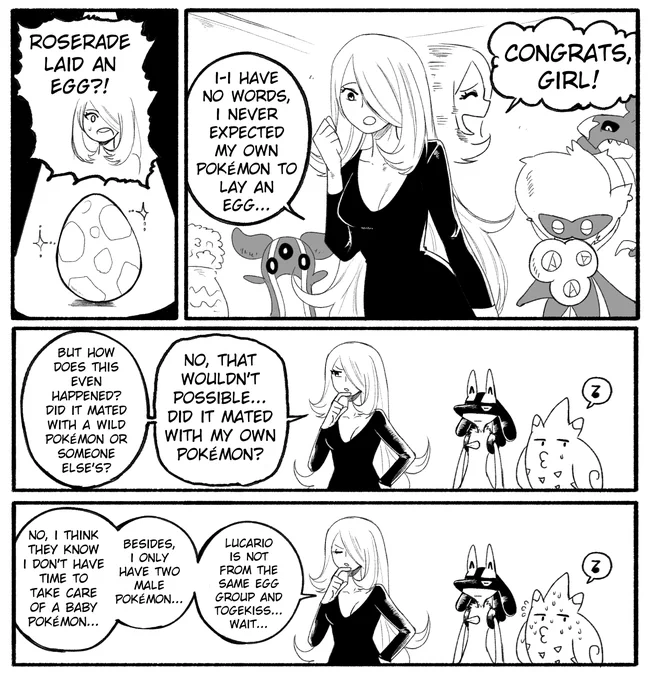 Cynthia's Roserade laid an egg: 