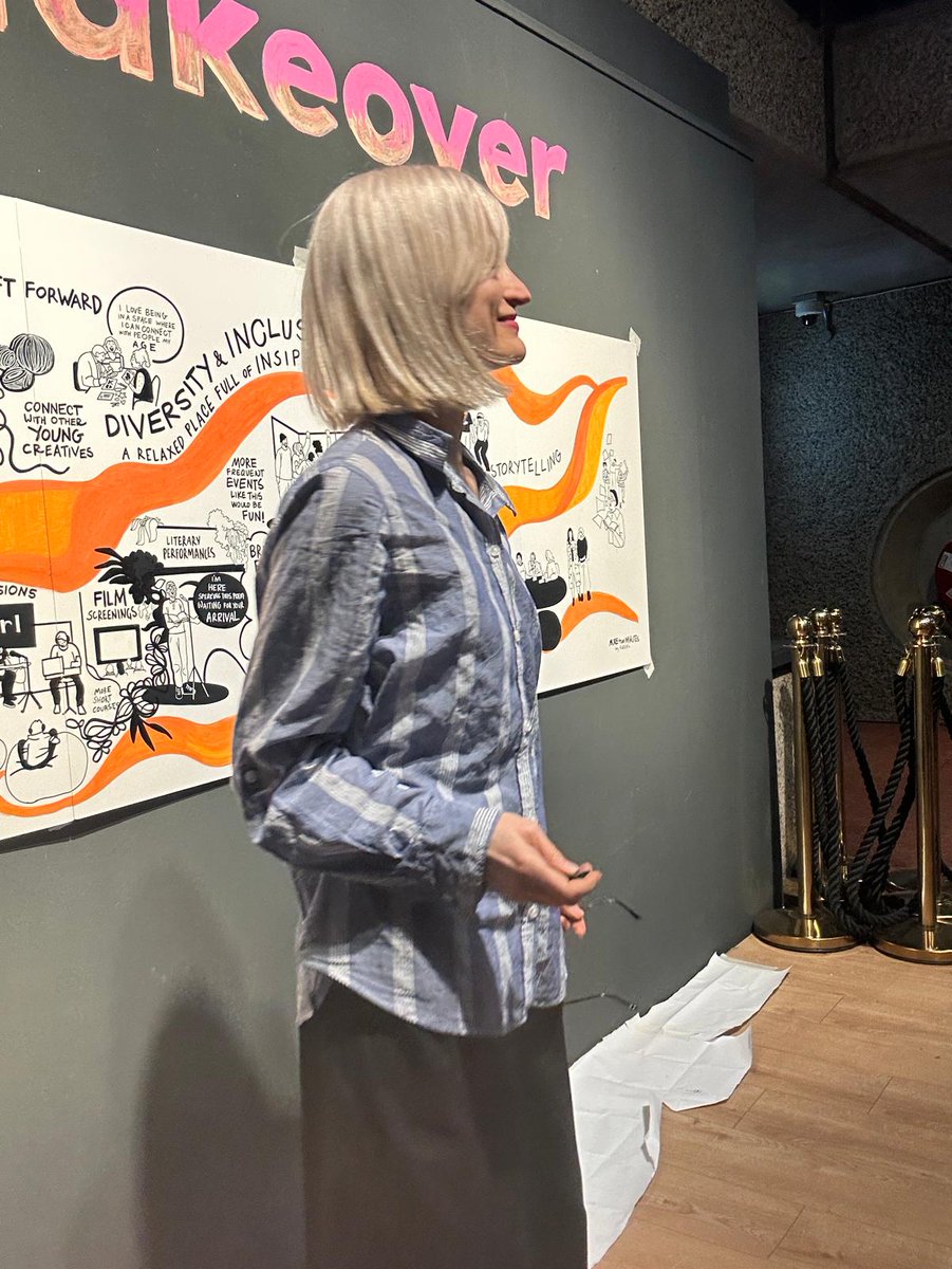 RaquelCronopia's tweet photo. What a day! @visualminutes taking part in the Young @BarbicanCentre Takeover Festival. An amazing atmosphere around the Barbican Centre’s unique architecture #Diversity #Inclusion #LiveScribe #Visualstorytelling  #Graphicrecording  #Visualthinking https://t.co/n9KIGMxGFs