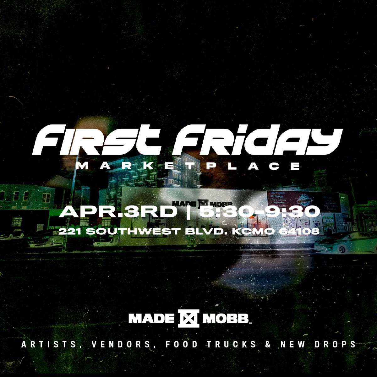 MADEMOBB's tweet photo. First Friday Marketplace is a day of celebrating/highlighting small businesses in the community. We have 25+ vendors with live entertainment. All ages !! 530PM. 

Bring a friend or come make new friends. https://t.co/ADcGoPUcJh