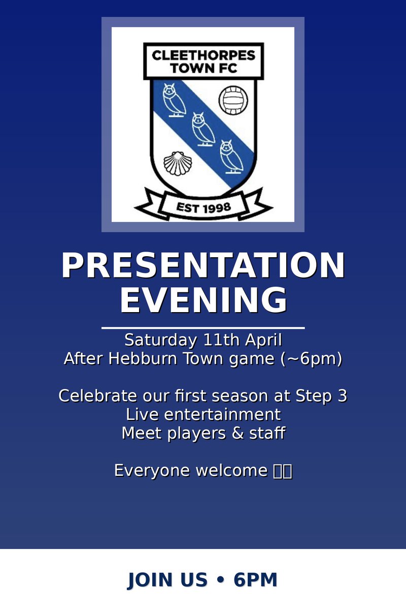 CleeTownFC's tweet photo. Presentation evening at The Linden https://t.co/de7KFXi66e