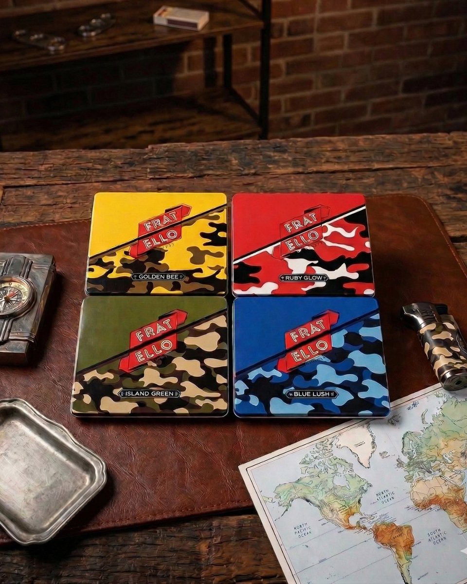 Fratellocigars's tweet photo. Camo just got a twist. Introducing Camo Cigarillos at PCA 2026 — Fratello’s first step into the flavored cigarillo segment. Four blends. Boutique-backed quality. Built for strong sell-through and repeat purchases. Shipping August 1, 2026.

#FratelloCigars
#CamoCigarillos
#PCA2026
#FlavoredCigarillos
#TobaccoRetail
#CigarBusiness
#RetailLaunch
#NewRelease
#ItsNotRocketScience
#FratelloOmar