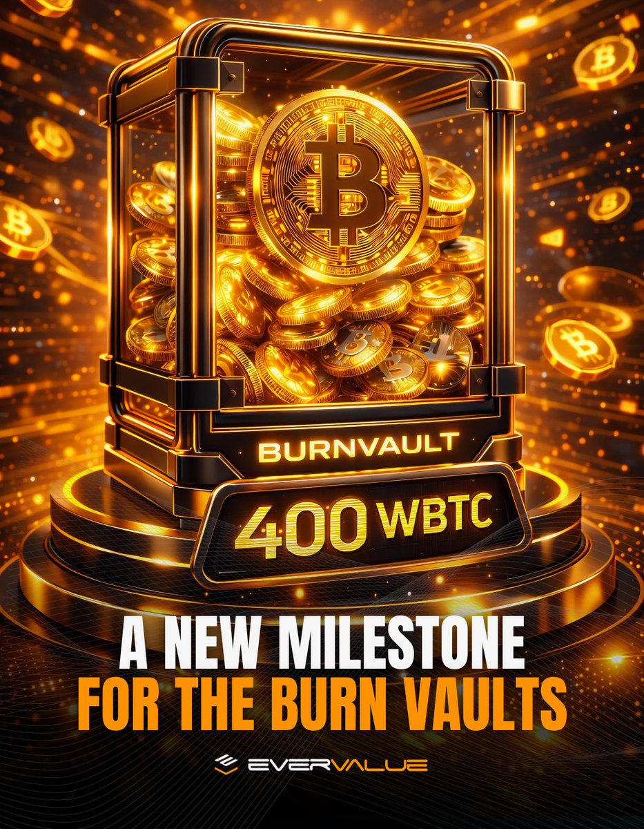 🔥 400 wBTC in the Burn Vaults! 🔒💎

We've just reached a new milestone. 400 wBTC accumulated between our Burn Vault Core and Burn Vault Boost, all fully verifiable on-chain! 🚀

Every satoshi deposited, daily and since the very beginning of this project, keeps increasing EVA's