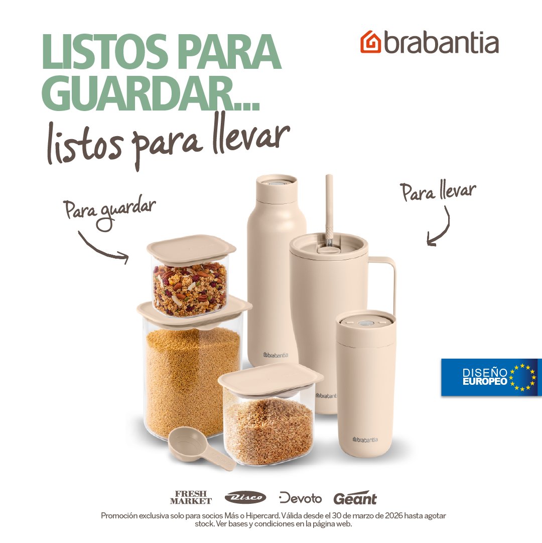 devoto_uy's tweet photo. ¡COLECCIONABLES que suman a tu cocina! 🙌🏼

Brabantia llega con recipientes, botellas y vasos térmicos 🥣🥤✨¿Cómo acumular stickers? https://t.co/NP5z4HfMCr