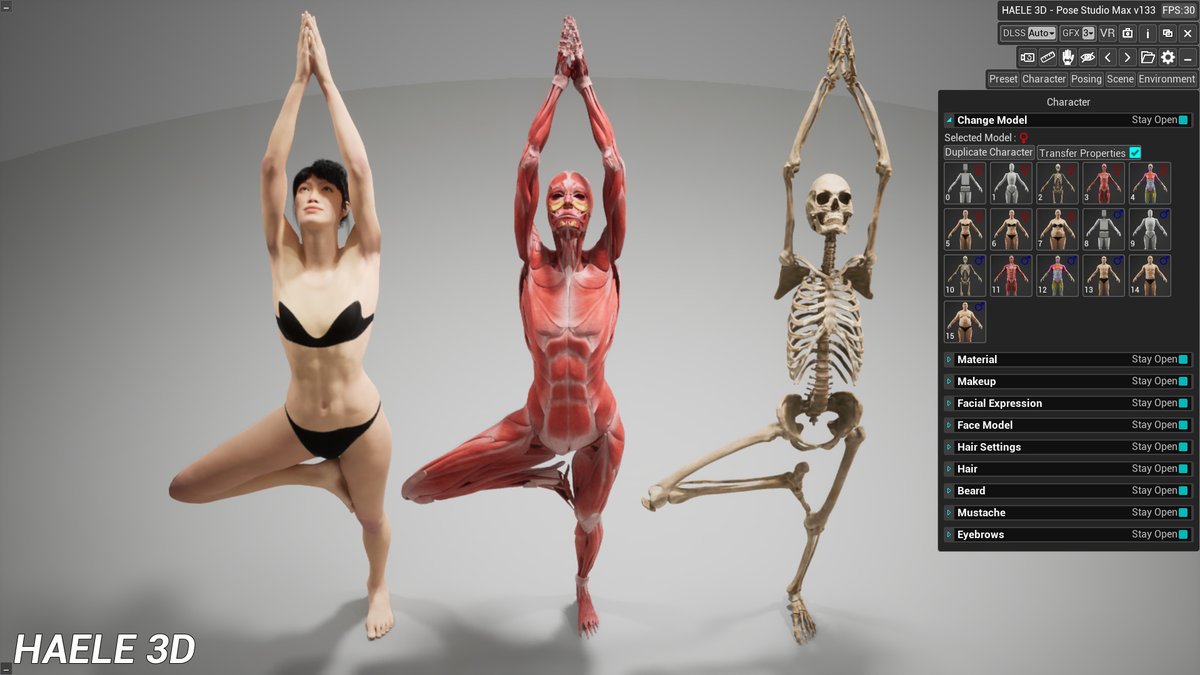 haele3d's tweet image. Tree pose asana yoga figure drawing anatomy reference gesture with skeletal and muscular system, created with HAELE 3D
#haele3d #yogapose