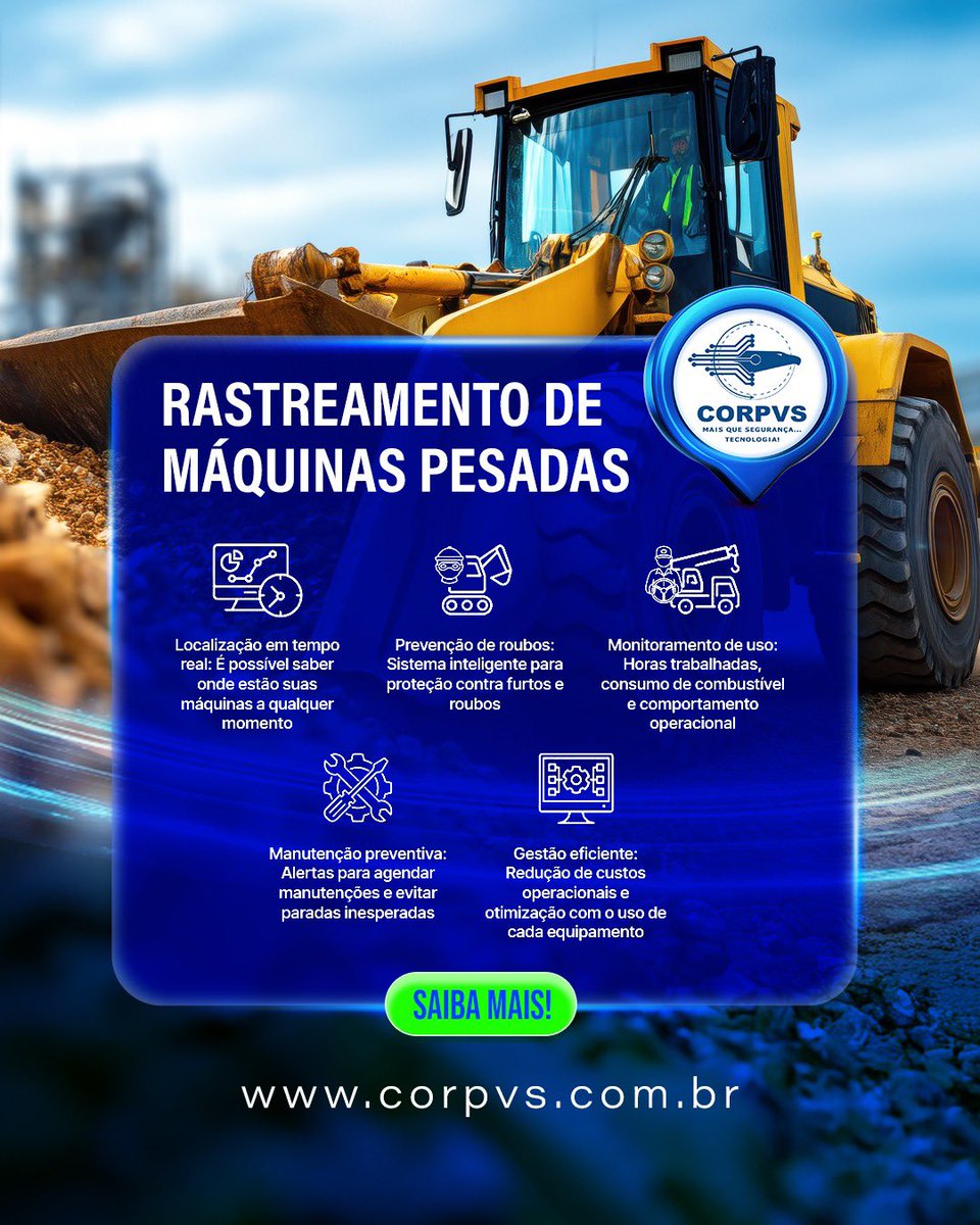 corpvs's tweet photo. Você realmente sabe o que acontece com suas máquinas durante e fora do horário de operação?

Desvios, uso não autorizado e ociosidade custam milhares por mês — e passam despercebidos.
Sem controle, sua margem vai embora.

Corpvs. Mais que segurança… tecnologia. https://t.co/u4itClVig9