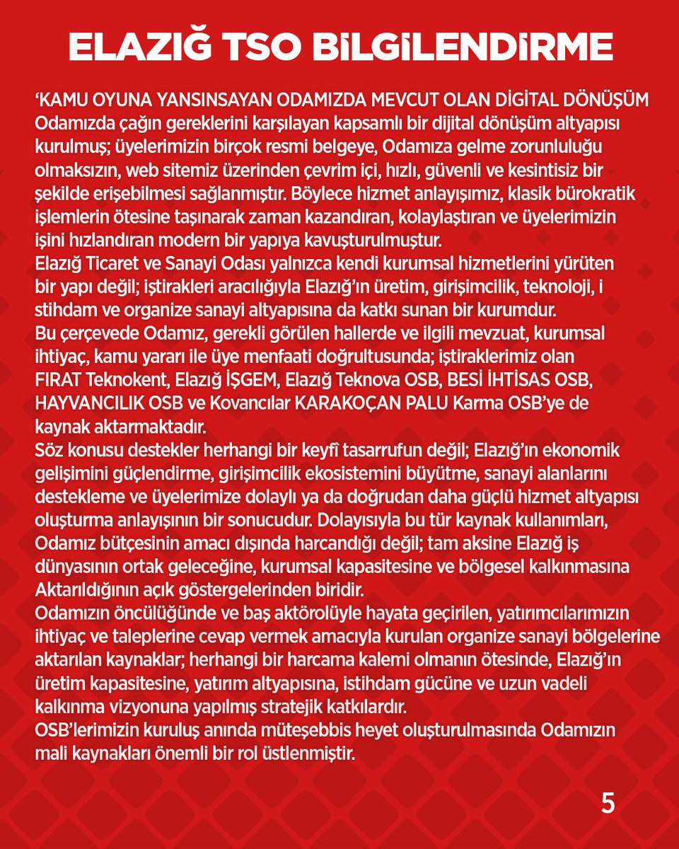 Elazığ TSO tweet media
