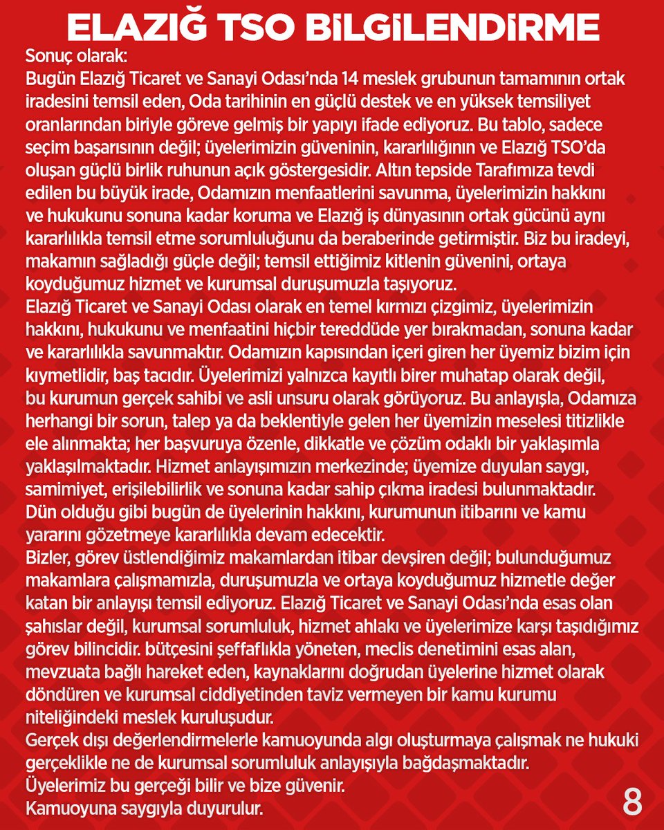 Elazığ TSO tweet media