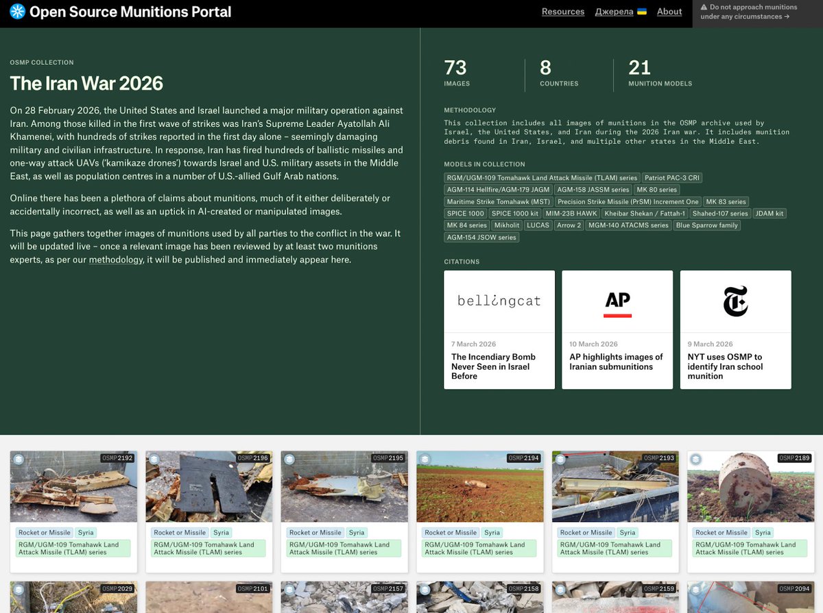 Open Source Munitions Portal tweet media