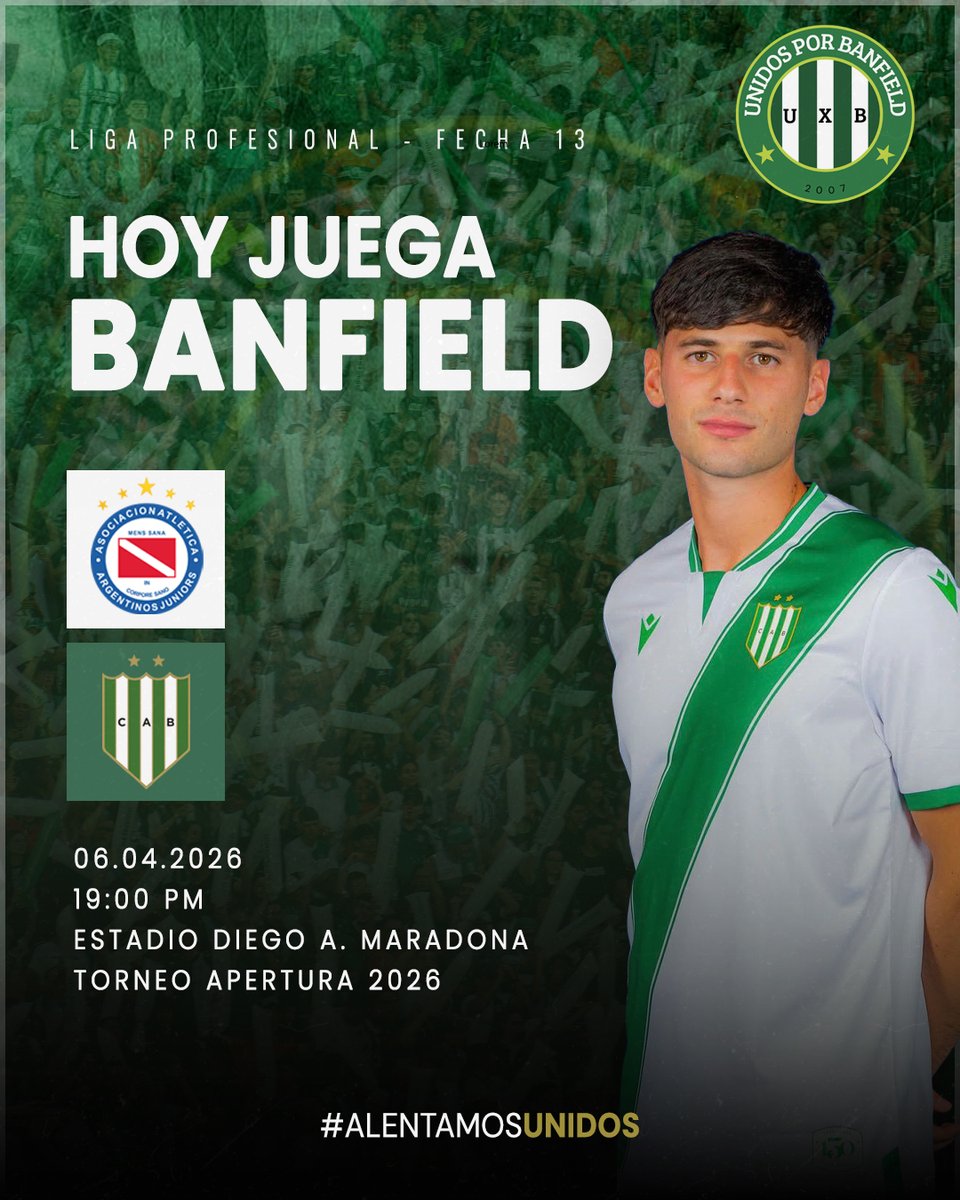 💚#LigaProfesional | ¡HOY JUEGA #BANFIELD! 💚

#Unidos #VamosTaladro 💚
