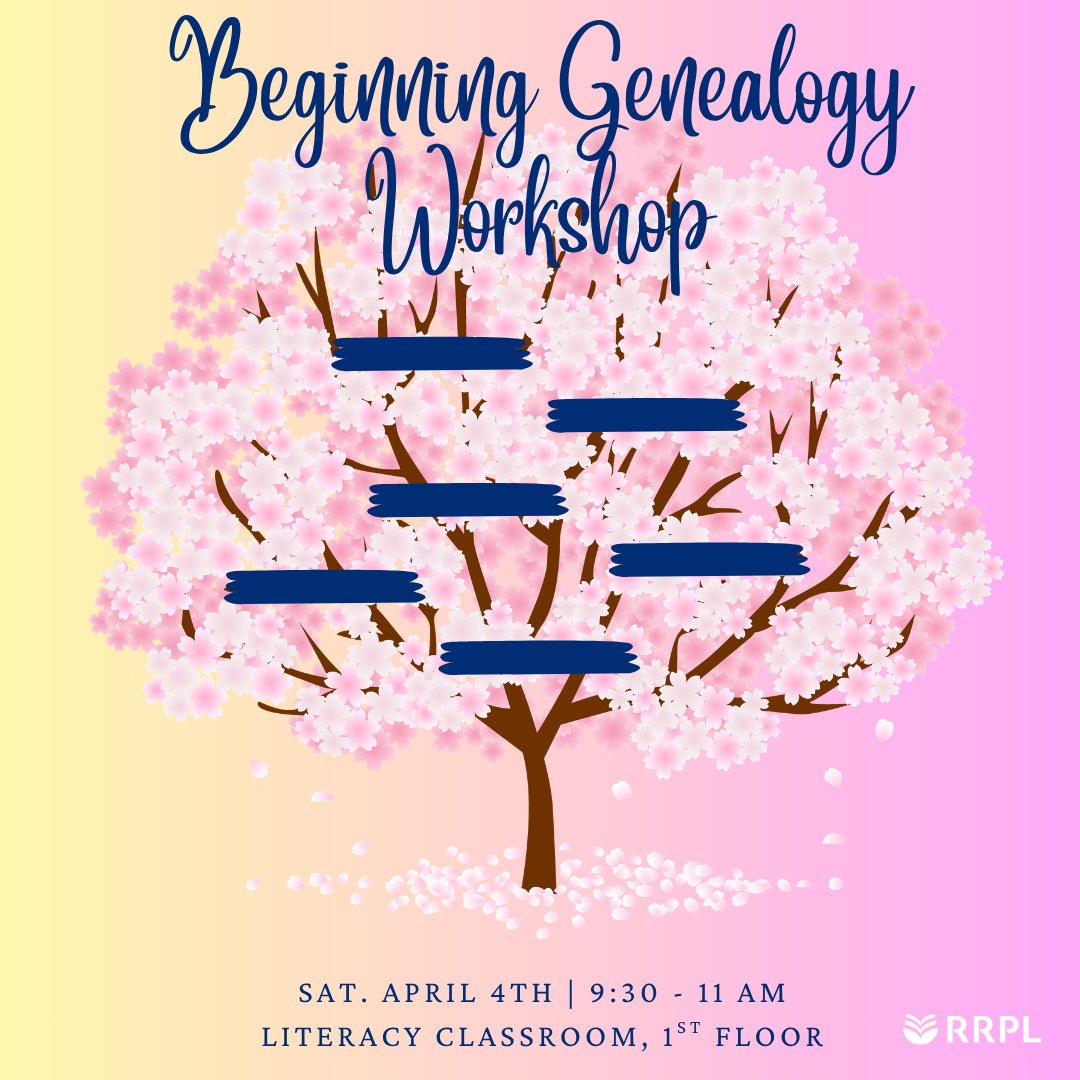 RoundRockPL's tweet photo. 🌿📖 Ready to discover your roots? ✨
Join our Beginning Genealogy Workshop and start exploring your family story in a relaxed, welcoming space 🌸
🗓️ April 4 | ⏰ 9:30–11 AM
📍 Literacy Classroom
Let your story bloom 💫#MYRRPL https://t.co/v24cYwt3IJ