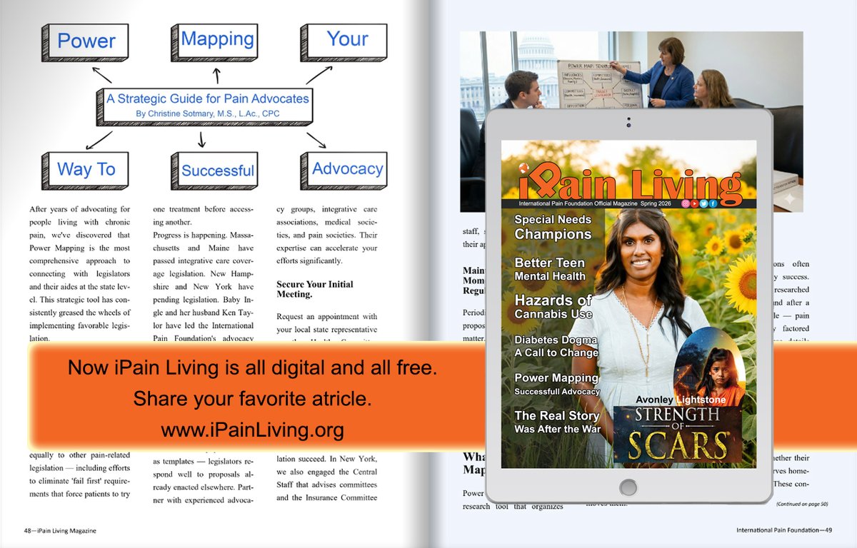 iPainOfficial's tweet photo. Power Mapping Your Way to Successful Advocacy - Map your power for advocacy wins! Strategies in iPain Living Spring 2026 on pg 48. Empower yourself today https://t.co/LBlJHYeOke #iPainLiving #PowerMapping https://t.co/1r60hvH6aP