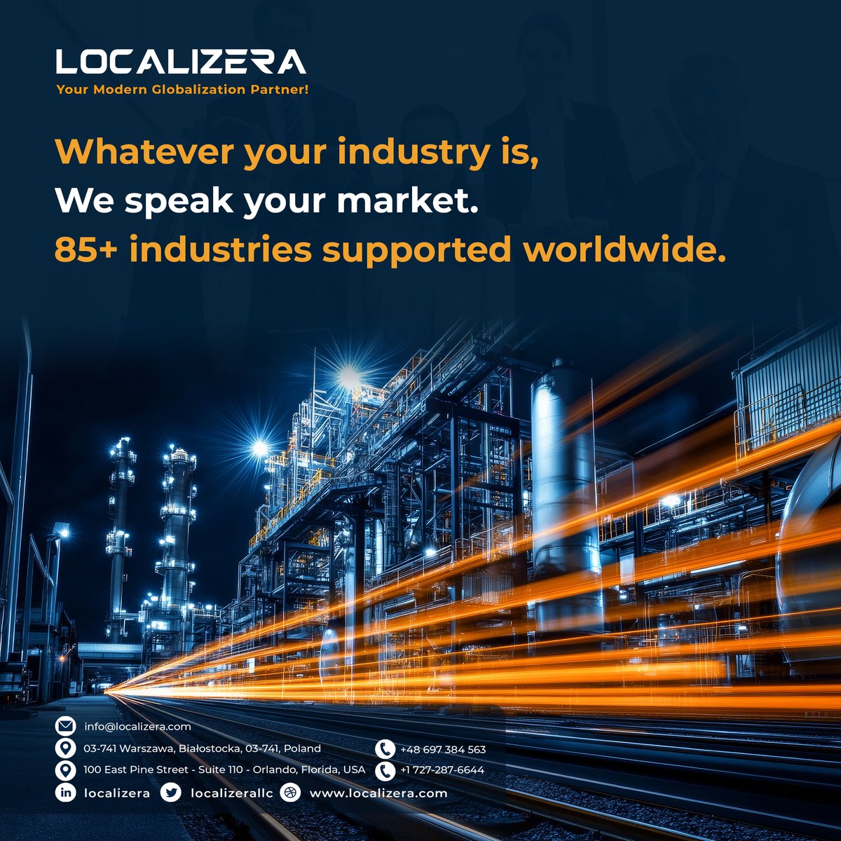 localizerallc's tweet photo. No matter your industry, your message deserves to be understood.
Localizera supports 85+ industries worldwide with expert translation and localization — from finance and healthcare to tech, retail, and beyond. Partner with #Localizera!
https://t.co/ajef4WfinM https://t.co/oYy1q1ZkQS