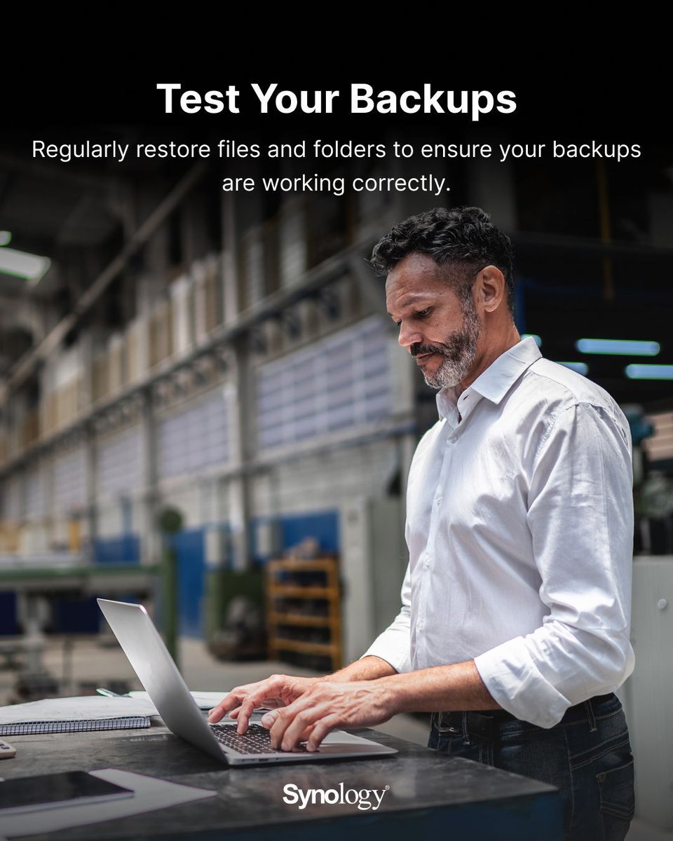 Synology's tweet photo. Think your data is safe? Let's find out.

World Backup Day is the perfect reminder to review your backup habits and make sure your files are always protected. 

Discover simple strategies to keep your data secure: https://t.co/jFmkDYaae3

#worldbackupday #techtips https://t.co/SIBwUA3I3c