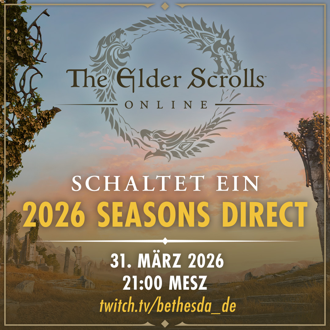TESOnline_de's tweet photo. Heute ist die #ESOSeasonsDirect! Schaltet um 21 Uhr bei Twitch ein, um herauszufinden, was dieses Jahr in ESO passiert.
Vergesst nicht, eure Konten für ESO und Twitch zu verknüpfen, damit ihr bis zu 9 Ouroboros-Kisten fürs Zuschauen bekommt.
So geht's 👉https://t.co/7Y3sTSQkhr https://t.co/LKyNPDnGW4