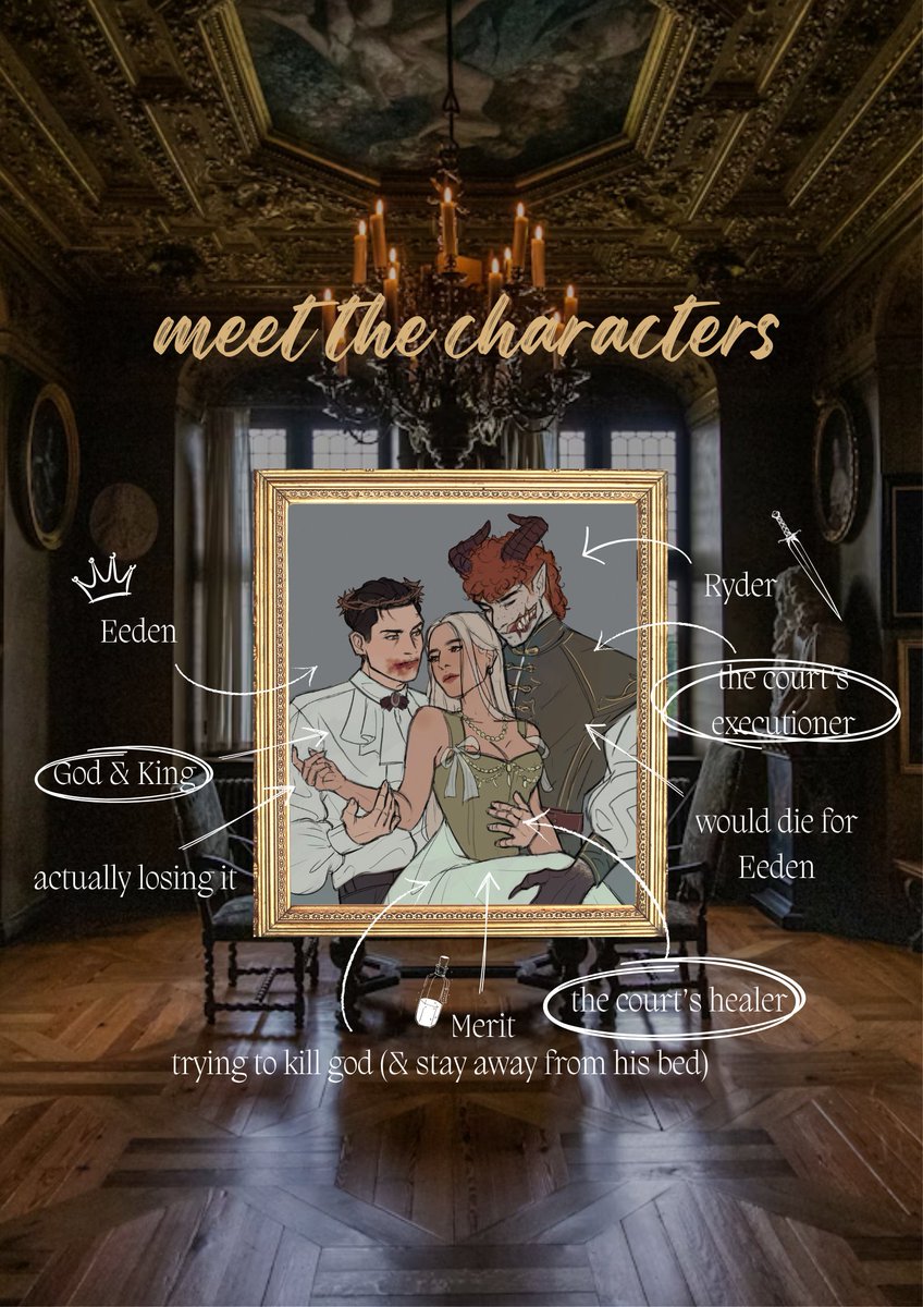 meet the characters of my adult horrormantasy, ALL GODS MUST DIE! eeden, my hungry babygirl 🎀merit, my little manipulator (i support women's wrongs) 💅and ryder, my wet, sad, puppy 🖤