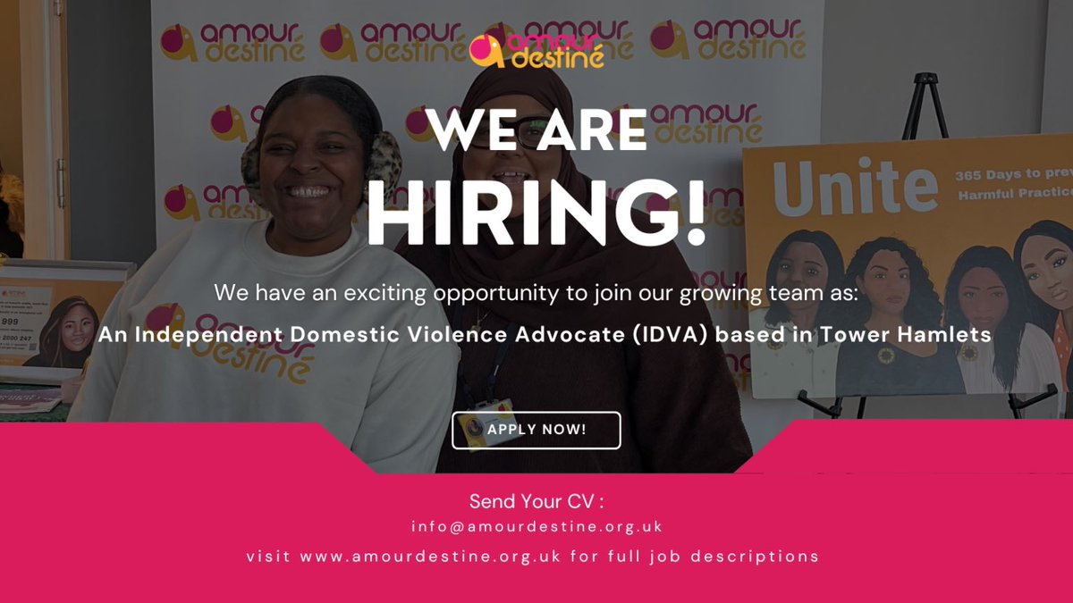 amourdestine's tweet photo. 💛 You’ll need to:
✔️ Have experience supporting women affected by abuse
✔️ Understand trauma-informed &amp; culturally responsive practice
✔️ Build trust/hold safe spaces
✔️ Be committed to community-led change

✨ Details:
• Part-time
• Fixed term

🗓️ Deadline: 20 April https://t.co/pTrfMVQIsF