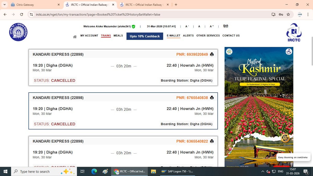 sbis1981's tweet photo. Dear @RailwaySeva sir, we booked tickets in Kandari Express (22898) PNR attached herewith. The train was more than 3 hours late. So, we cancelled our tickets but get only 50% refund instead of full refund due to delay. Plz do the needful sir and we need our full refund https://t.co/lSX0vEtybC